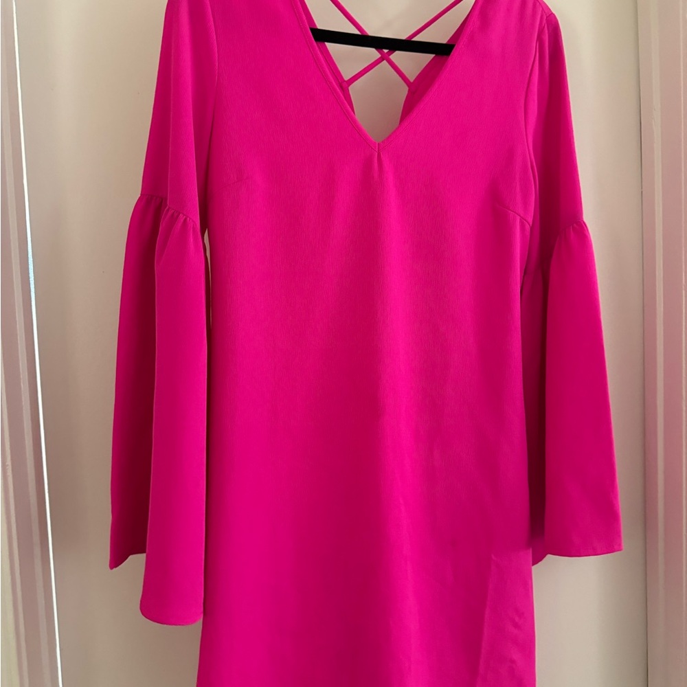 Vibrant Pink Long Sleeve Dress